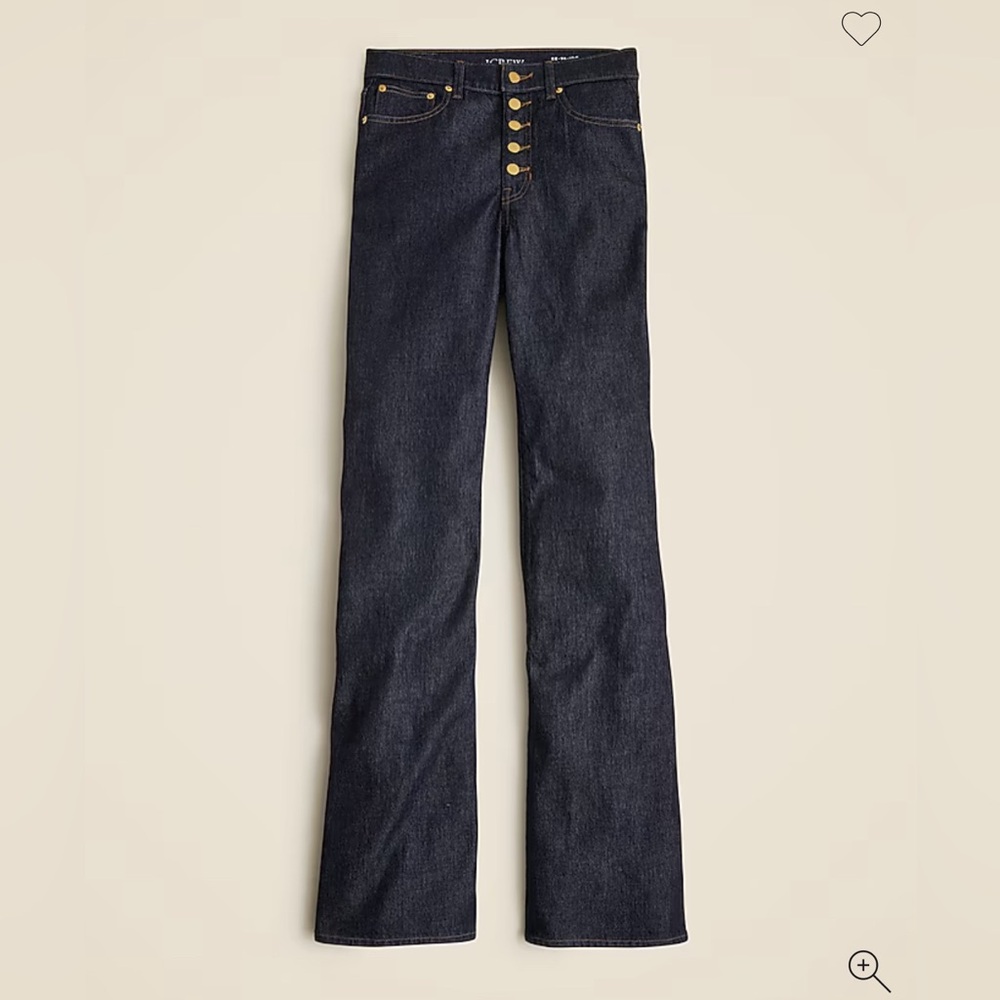 J. Crew NWT High-Rise‎ Flare Jean with Button Fly - Resin Rinse